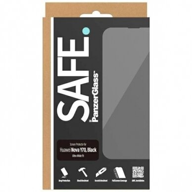 SAFE by PanzerGlass Apsauginis stiklas Huawei Nova Y70 / Y70 Plus / Y71 -Juodas  4