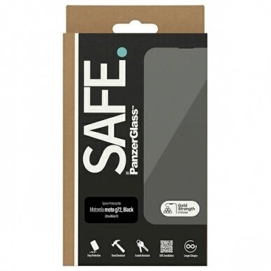 SAFE by PanzerGlass Ultra-Wide Fit Apsauginis stiklas Motorola Moto G72 4