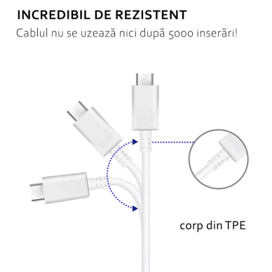 [Užsakomoji prekė] Samsung - Data Cable (EP-DG970BWE) - USB to Type-C, Fast Charge 2.1A, 1m - Baltas (Bulk Packing) 1