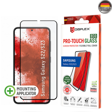 [Užsakomoji prekė] Samsung Galaxy S22 5G / S23 - Displex Pro Touch Flexi Stikliukas Eco - Juodas