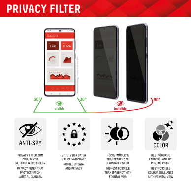 [Užsakomoji prekė] Samsung Galaxy S22 5G / S23 - Displex Real Stikliukas Privacy Full Cover - Juodas 3