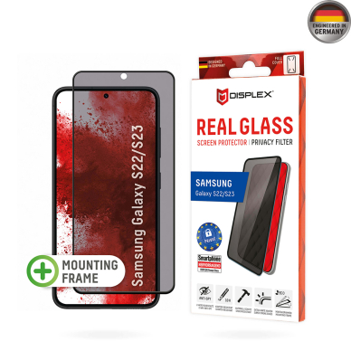 [Užsakomoji prekė] Samsung Galaxy S22 5G / S23 - Displex Real Stikliukas Privacy Full Cover - Juodas