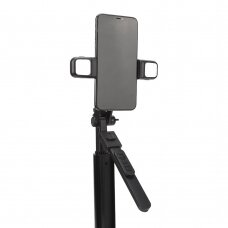 [Užsakomoji prekė] Selfie lazda Su apšvietimu LED, 175cm - Techsuit (K30S) - Juodas