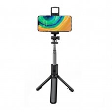 [Užsakomoji prekė] Selfie lazda Su apšvietimu LED, 67cm - Techsuit (S03-S) - Juodas
