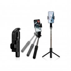 [Užsakomoji prekė] Selfie lazda Su apšvietimu LED, Sleep Mode, 70cm - Techsuit (C06) - Juodas