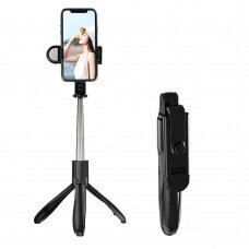 [Užsakomoji prekė] Selfie lazda Su apšvietimu LED, Sleep Mode, 70cm - Techsuit (S01-S) - Juodas
