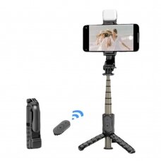 [Užsakomoji prekė] Selfie lazda su trikoju, 70cm, Mini - Techsuit (Q10s) - Juodas