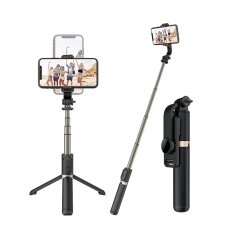 [Užsakomoji prekė] Selfie lazda su trikoju, 74cm - Techsuit (Q03) - Juodas