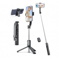 [Užsakomoji prekė] Selfie lazda su trikoju, Pliabil, 106cm - Techsuit (C01) - Juodas