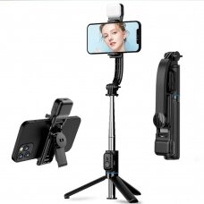 [Užsakomoji prekė] Selfie lazda su trikoju, Pliabil, 107cm - Techsuit (C01s) - Juodas