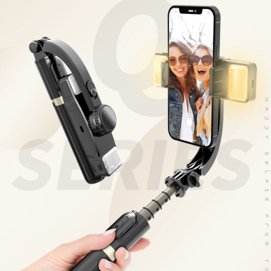 [Užsakomoji prekė] Selfie Stick Bluetooth cu trepied si lumini - Techsuit ( Q08D) - Juodos spalvos 6