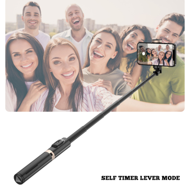 [Užsakomoji prekė] Selfie Stick  si Trepied cu telecomanda - Techsuit (Q12) - Juodos spalvos 2