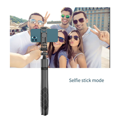 [Užsakomoji prekė] Selfie Stick Trepied cu Telecomanda si Surub 1/4 - Techsuit (L16) - Juodos spalvos 3