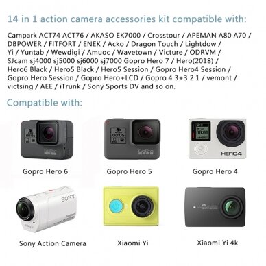 [Užsakomoji prekė] Set Accesorii GoPro 14in1 - Techsuit Action Camera (CAL29) - Juodas 3