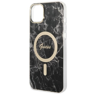 Dėklas su pakrovėju Set Guess Marble MagSafe GUBPP14MHMEACSK iPhone 14 Plus Juodas 5