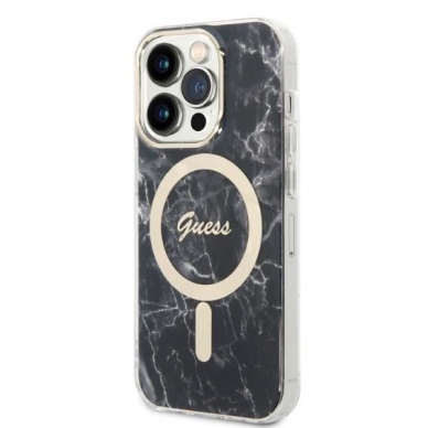 Dėklas Set Guess Marble MagSafe GUBPP14XHMEACSK  iPhone 14 Pro Max Juodas 1