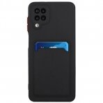 Dėklas su kišenėle kortelėms Card Case Samsung Galaxy A22 4G Juodas