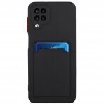 Dėklas su kišenėle kortelėms Card Case Samsung Galaxy A42 5G Juodas