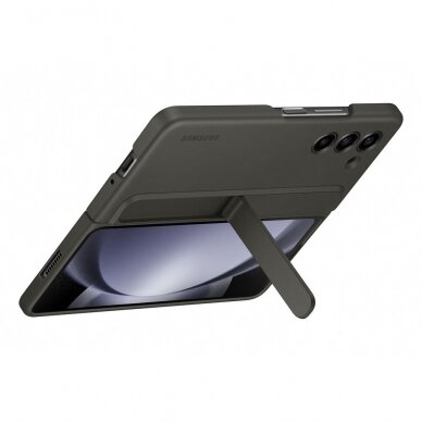 Silikoninis dėklas Samsung Galaxy Z Fold 5 with stand and strap - juodas 3