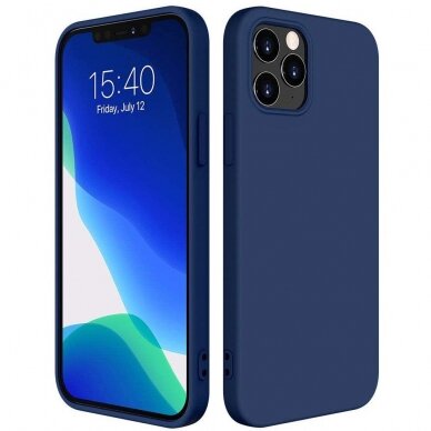 Dėklas Silicone Case Soft Flexible Rubber Cover iPhone 13 Pro Mėlynas