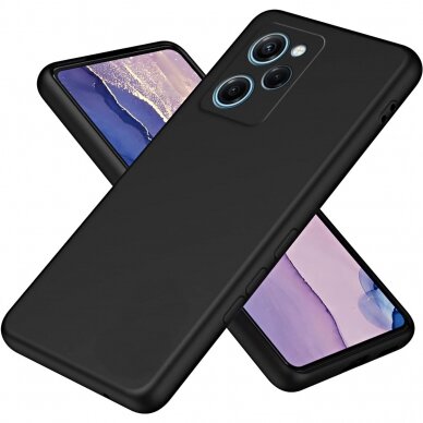 Silikoninis Dėklas Liquid 1.5mm Xiaomi Redmi 12/Redmi Note 12R/Poco M6 Pro juodas