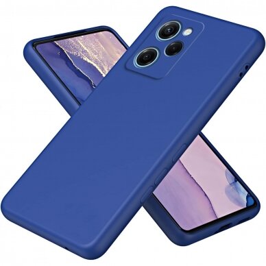 Silikoninis Dėklas Liquid 1.5mm Xiaomi Redmi 12/Redmi Note 12R/Poco M6 Pro tamsiai mėlynas