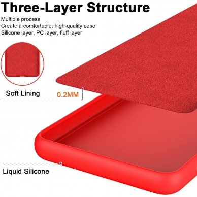 Silikoninis Dėklas Liquid 1.5mm Xiaomi Redmi Note 12/Note 12 4G raudonas 3