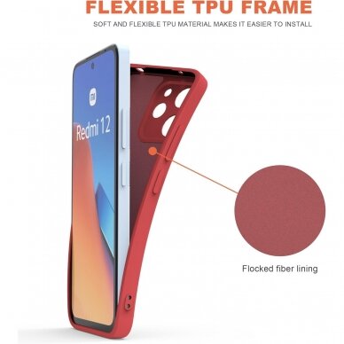 Silikonins Dėklas Dynamic Xiaomi Redmi 12/Redmi Note 12R/Poco M6 Pro raudonas 4