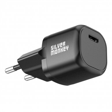 Silver Monkey Mini USB-C 20W PD wall Įkroviklis  - Juodas 1