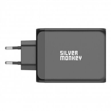 Silver Monkey SMA153 200W GaN Įkroviklis  3xUSB-C PD USB-A QC 3.0 - Juodas 2