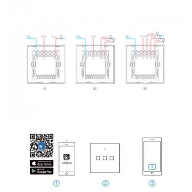 Sonoff T3EU3C-TX three-channel touch Wi-Fi wireless wall smart switches RF 433 MHz black (IM190314020) UGLX912 13