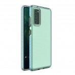 Dėklas Spring Case clear TPU su spalvotu rėmu Samsung Galaxy A72 4G Žydras