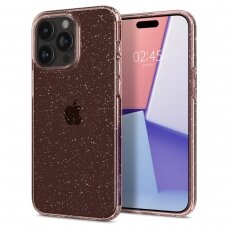 Apsauginis silikono dėklas Spigen Liquid Crystal Glitter, rose quartz - iPhone 15 Pro