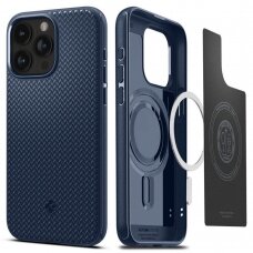 Apsauginis dėklas Spigen MAG ARMOR MAGSAFE IPHONE 15 PRO MAX NAVY Mėlynas