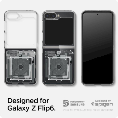 Spigen Airskin Dėklas Samsung Galaxy Z Flip 6 - Dark Gray (Zero One Pattern) 6