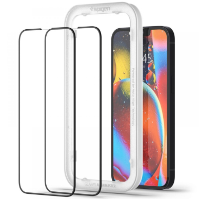 Ekrano Apsauginis Stiklas Su Rėmeliu Spigen ALM Glass FC 2vnt. iPhone 13 Pro Max