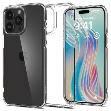 Akcija! Dėklas Spigen CRYSTAL HYBRID IPHONE 15 PRO - Permatomas  8