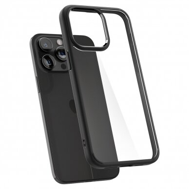 Dėklas Spigen Crystal Hybrid, matte Juodas - iPhone 15 Pro 2