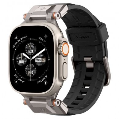 Spigen Durapro Armor PU Apyrankė Apple Watch 4/5/6/7/8/9/SE/Ultra 1/2 (42 / 44 / 45 / 49 mm) - Juodas 1