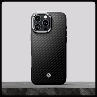 Spigen Enzo Aramid Mag Dėklas MagSafeiPhone 16 Pro - Juodas /Pilkas 10