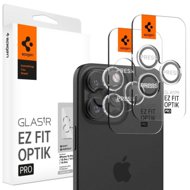 Spigen Glas.tR EZ Fit Optik Pro Kameros apsauga iPhone 15 Pro / 15 Pro Max - 2 vnt.