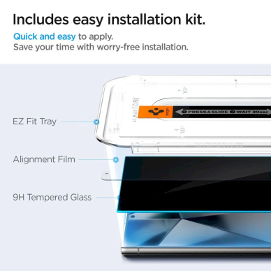 Spigen Glas.tR EZ Fit Privacy Apsauginis stiklas for Samsung Galaxy S24 Ultra - 2 pcs. 6