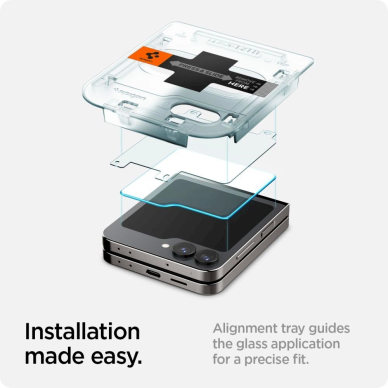 Spigen Glas.tR EZ Fit Apsauginis stiklas Samsung Galaxy Z Flip 6 - 2 pcs. 9