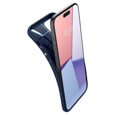 Apsauginis silikono dėklas Spigen LIQUID AIR IPHONE 15 PRO NAVY Mėlynas 5