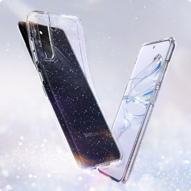 DĖKLAS SPIGEN LIQUID CRYSTAL GALAXY S21 FE GLITTER SKAIDRUS SU BLIZGUČIAIS 11