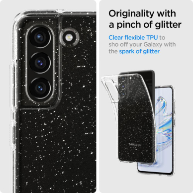 DĖKLAS SPIGEN LIQUID CRYSTAL GALAXY S21 FE GLITTER SKAIDRUS SU BLIZGUČIAIS 13