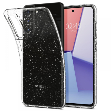 DĖKLAS SPIGEN LIQUID CRYSTAL GALAXY S21 FE GLITTER SKAIDRUS SU BLIZGUČIAIS 2