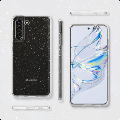 DĖKLAS SPIGEN LIQUID CRYSTAL GALAXY S21 FE GLITTER SKAIDRUS SU BLIZGUČIAIS 9