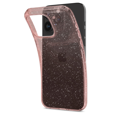 Apsauginis silikono dėklas Spigen Liquid Crystal Glitter, rose quartz - iPhone 15 Pro 5