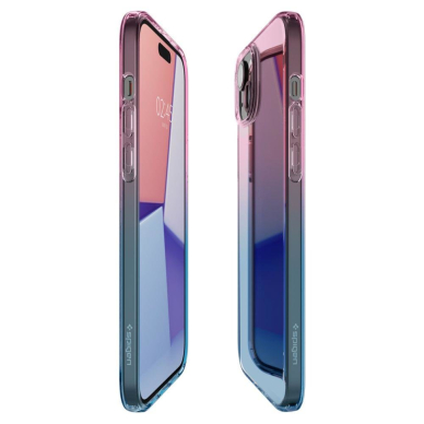 Apsauginis silikono dėklas Spigen LIQUID CRYSTAL IPHONE 15 GRADATION rožinis 6